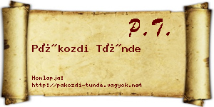 Pákozdi Tünde névjegykártya
