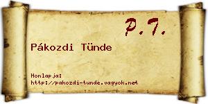 Pákozdi Tünde névjegykártya